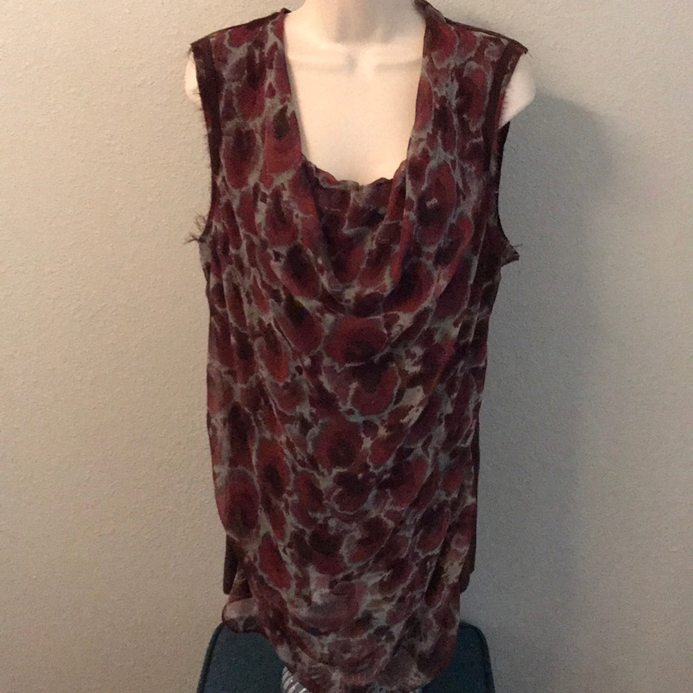 Draped floral tank